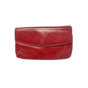 Vintage St Thomas Red Leather Cowhide Clutch Purse Wallet